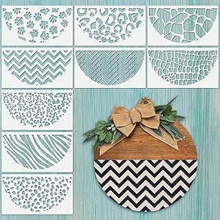 Welcome Stencils for Painting On Wood 12" Half Round Large Reusable Welcome Letters Stencils for Wood Sign Art Templates Plastic Farmhouse Paint Stencils for Mat Wall Canvas Door