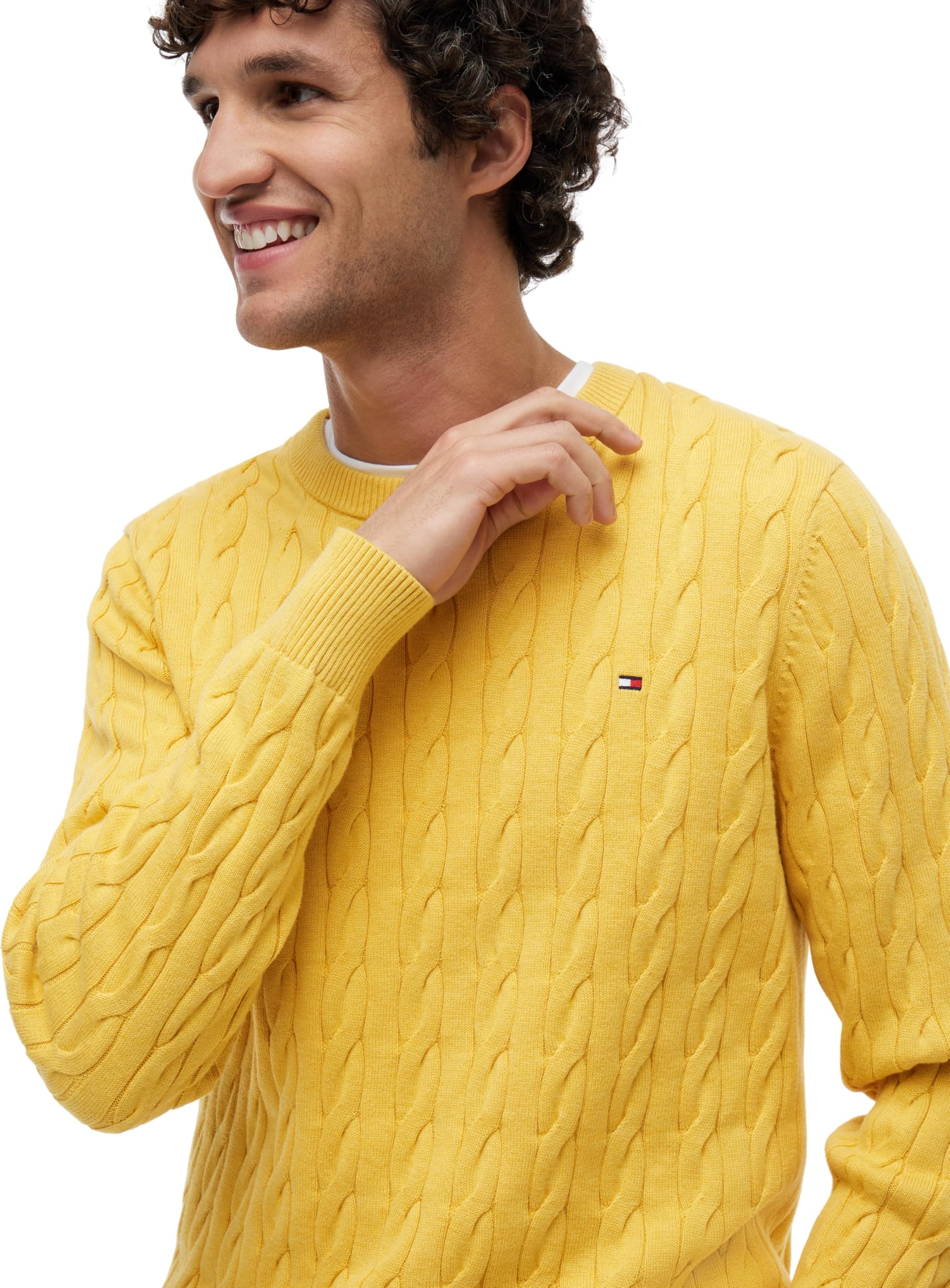 Tommy Hilfiger Classic Cotton Cable Crew Neck Mw0mw33132 Suéter pulóver Hombre (Pack de 1)