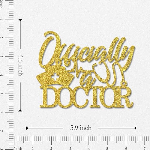 Miniatura 2 de WeBenison Glitter Official a Doctor Cake TopperFelicidades Doctor Cake DecorsDoctor Medical Graduation Party Decoraciones Oro