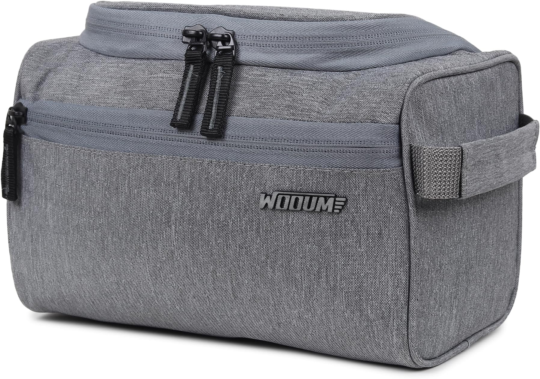 Travel Toiletry Bag for Men | Water-Resistant Bathroom Organizer with Hook | Compact Khadi Fabric Dopp Kit with Zipper & Mesh Pockets – Ideal for Travel, Gym & Daily Use (Light Grey)