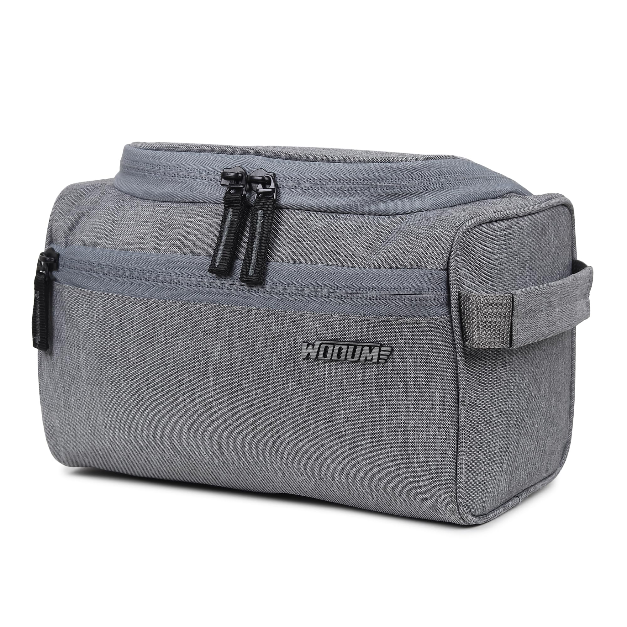 Wooum Large Size 9.5 x 9 x 6 inches Multifunctional Hanging Travel Toiletry Bag Makeup Organizer Cosmetic Case - Storage Travel Kit Fashion Toiletry Bag Bathroom Bag for Men and Women (LightGrey)