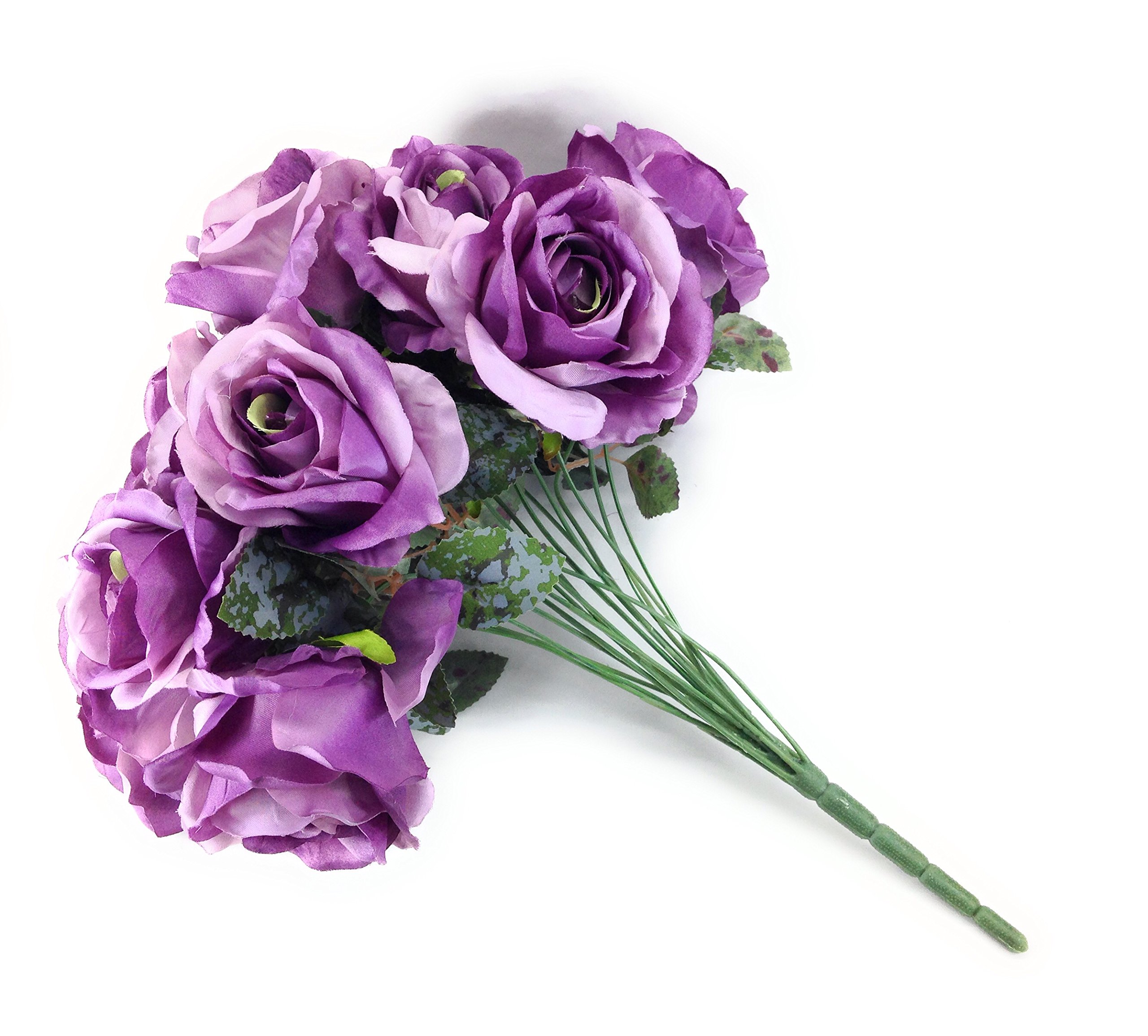 Amazon | アンティーク ローズ風 バラの 造花 18個の 花付