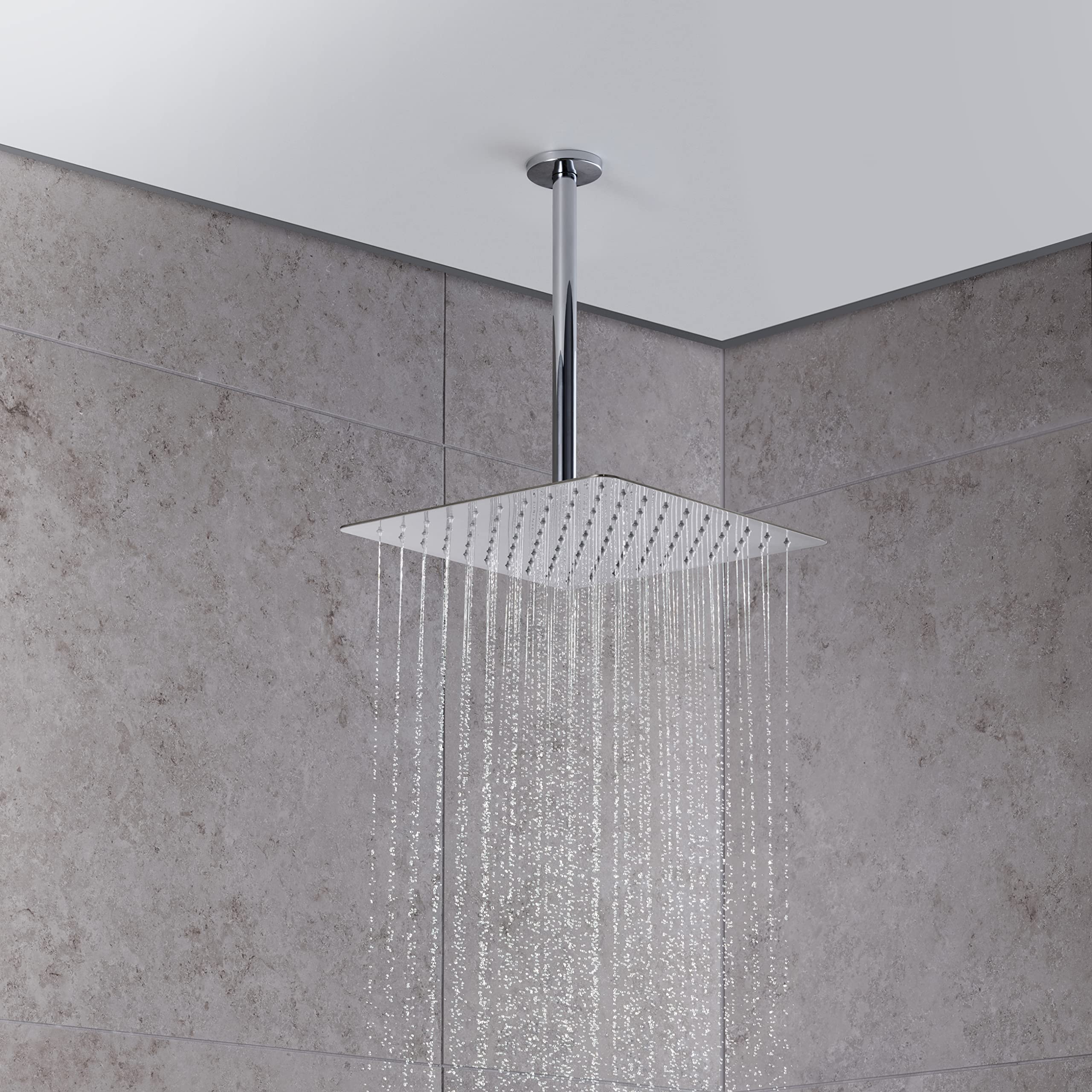 Duravit Universal Cabezal de Ducha acero inoxidable, alcachofa de la ducha con chorro tipo Rain, ducha angular (Ø 300 mm), Ángulo de la ducha superior ajustable, Ducha de lluvia, cromo
