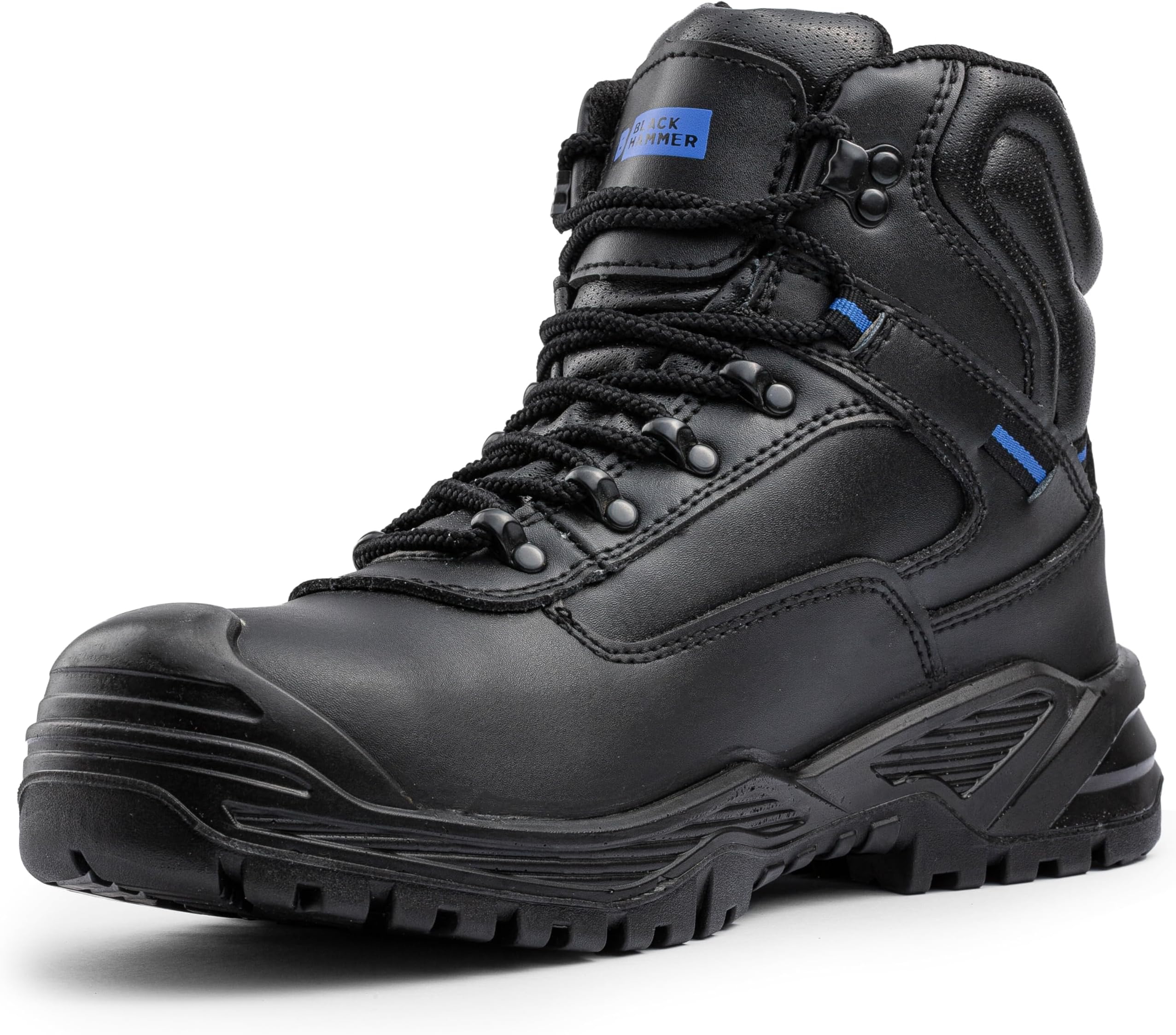 Black HammerMens Work Boots Lightweight - Steel Toe Safety Shoes with Non-Slip Outsoles, Comfort for Any Job 6600