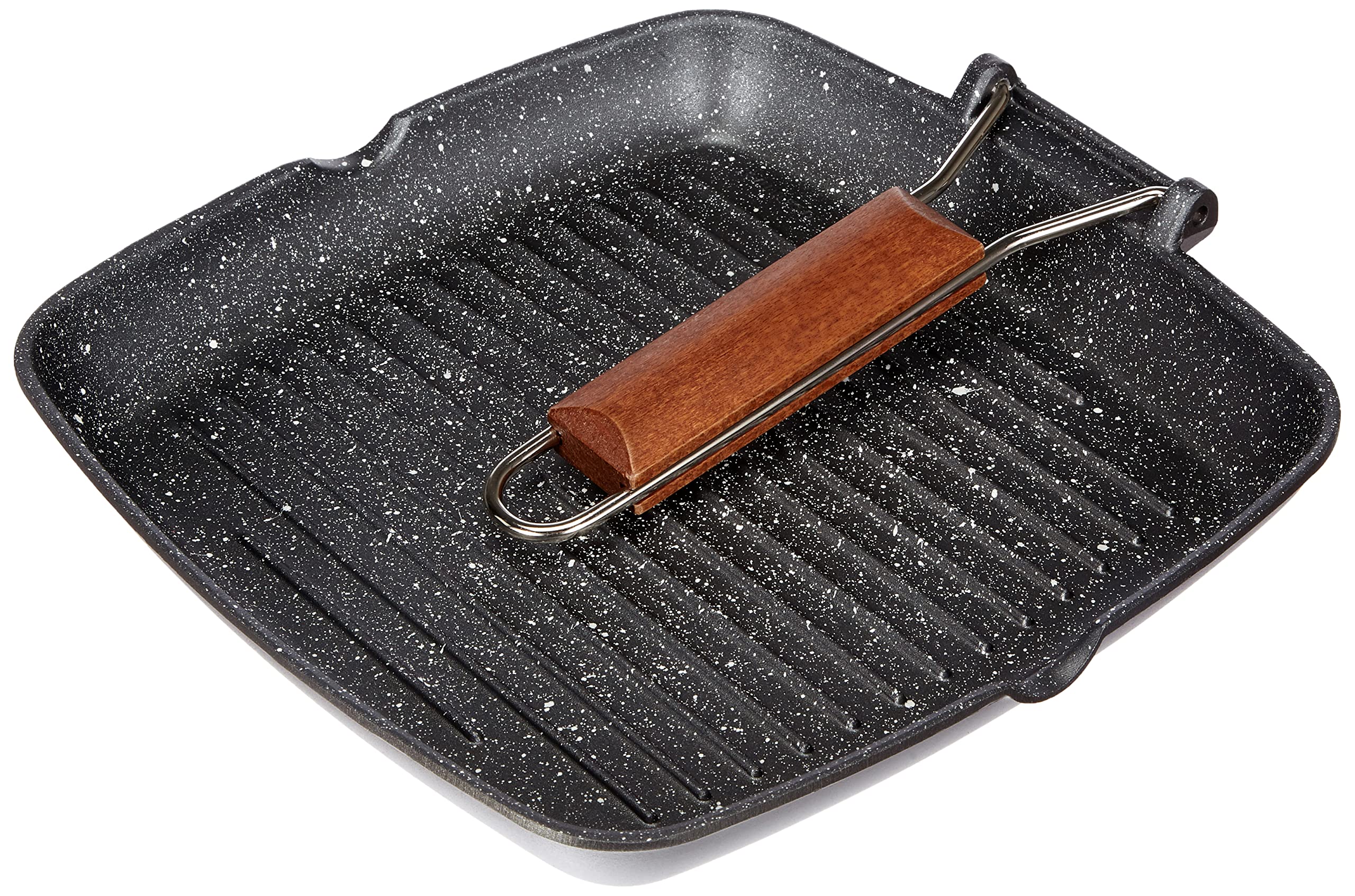 Risoli Bisticchiera Granito con Manico in Legno, 26 x 26 cm