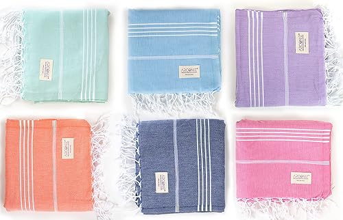 Miniatura 5 de Toallas de playa de algodón turco, suaves, absorbentes, de secado rápido, ideales para viajes, gran idea de regalo de playa