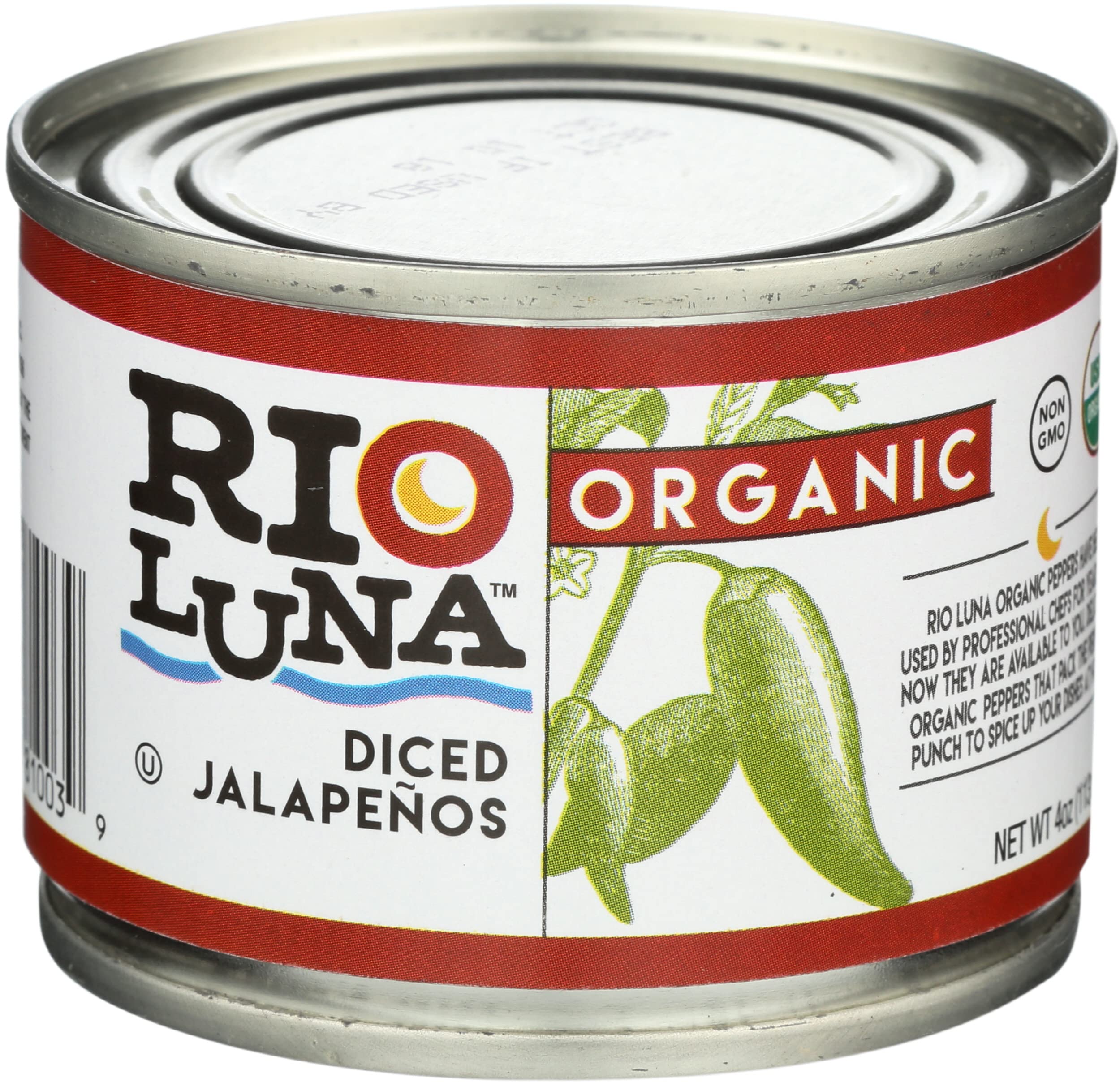 RIO LUNA PPERS JALAPENO ORG DCED 4 OZ