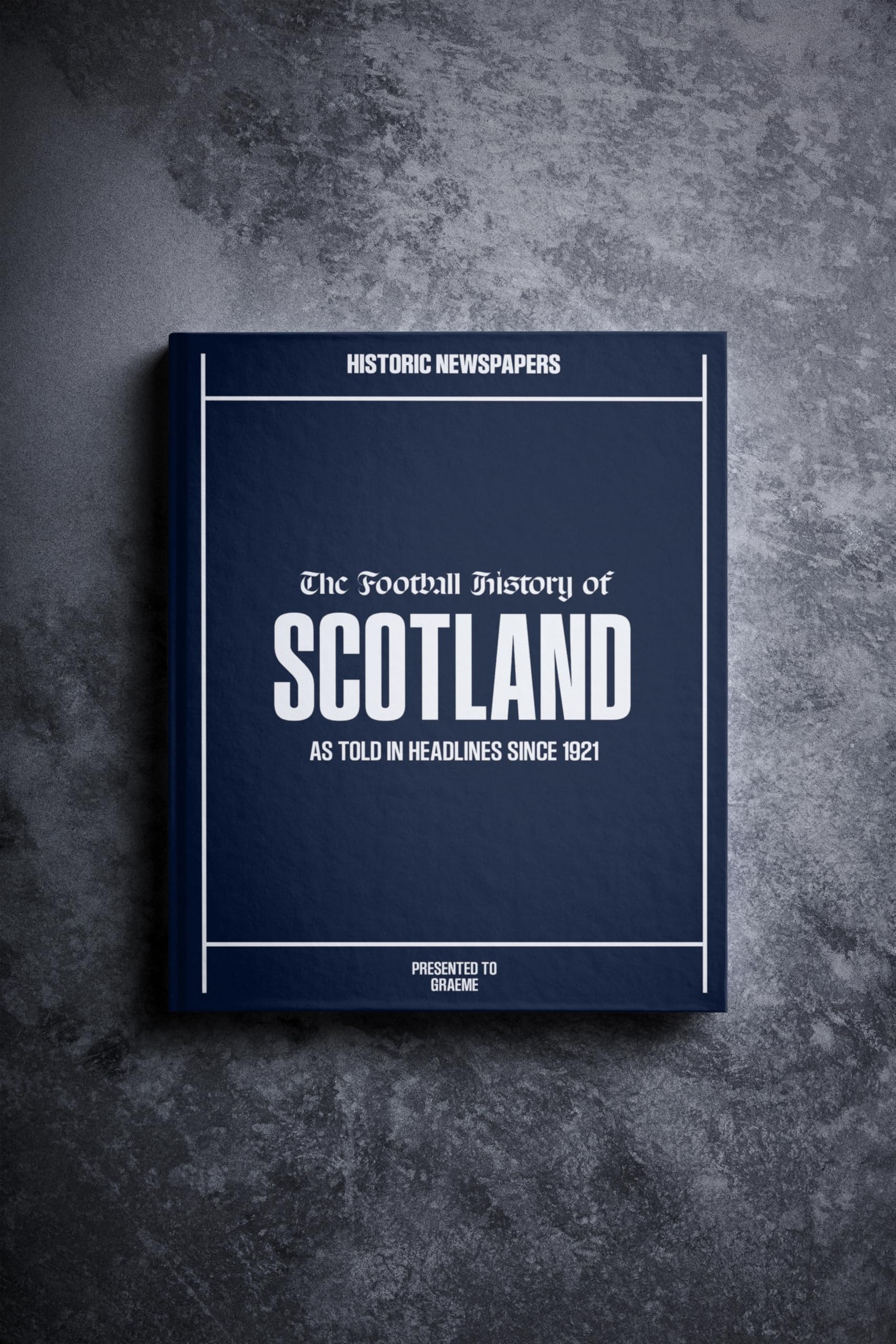 Historic Newspapers Scotland | Personalised Football Gift | Name Printed on Cover | Football History Book Through Newspapers | Football Gifts for Boys | Birthday Present for Him | Football Fan Gift — image 1