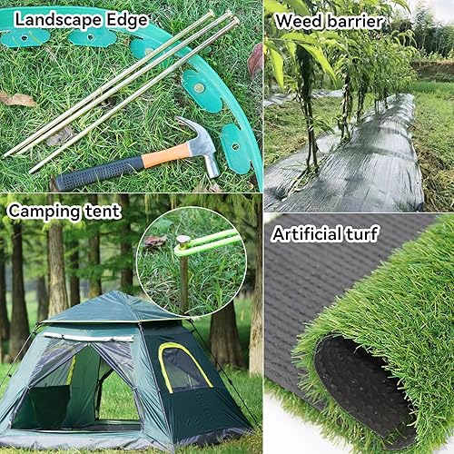 Miniatura 7 de 25 estacas de 16 pulgadas, estacas galvanizadas resistentes para bordes de pavimentación, barrera de malezas, cubierta de suelo, césped artificial,