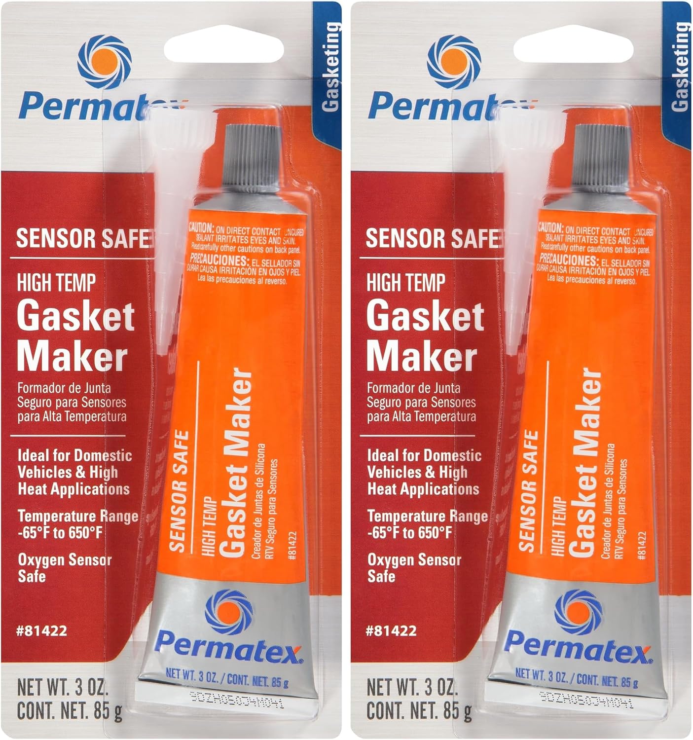 Permatex 81422 Sensor-Safe High-Temp RTV Silicone Gasket Maker, 3 oz. (Pack of 2)