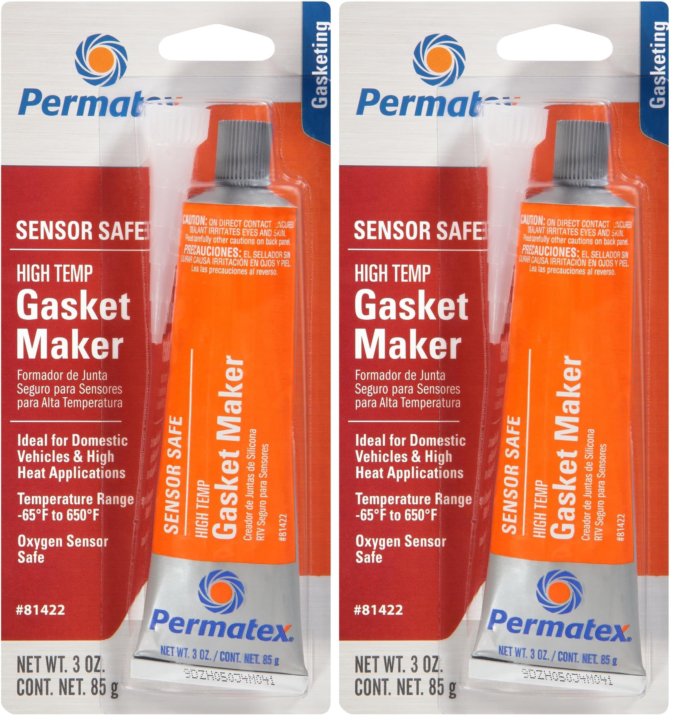 Permatex 81422 Sensor-Safe High-Temp RTV Silicone Gasket Maker, 3 oz. (Pack of 2)