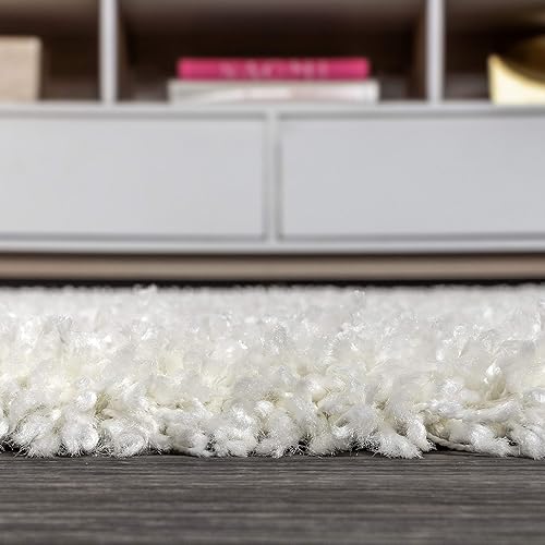 Miniatura 8 de JONATHAN Y Mercer Shag - Alfombra de pasillo blanca con borlas de felpa, 2x8, contemporánea, moderna, fácil de limpiar, para sala de estar,