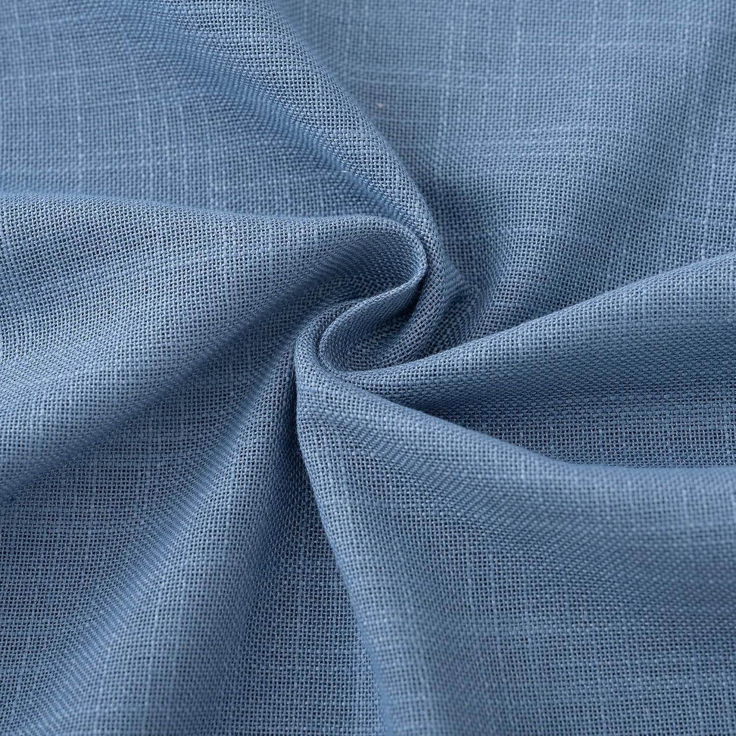 Denim Blue Curtains for Living Room Back Tab Modern Farmhouse Semi Sheer Blue Curtains 84 inches Long 2 Panels Set Muted Neutral Window Curtain for Dining Room Bedroom 52x84