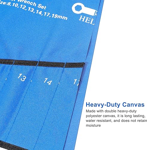 Miniatura 4 de Bolsa Organizadora Enrollable de 10 Bolsillos para Llaves y Herramientas, Organizadores de Herramientas de Lona Resistente en Azul