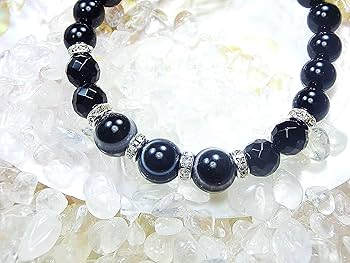 Amazon | 【 強力な厄除け 】神の眼 天眼石 オニキス パワーストーン