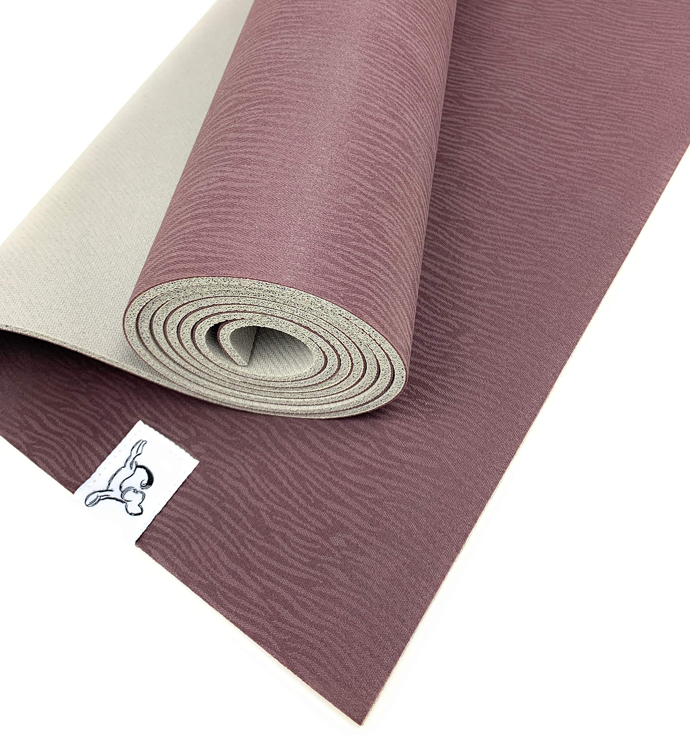 Tiggar Yoga mat - 100% Eco Friendly, Natural Rubber Material, excellent for support and stability in all types of yoga and pilates. (FUDGE SILVER CLOUD, 4MM X 72)