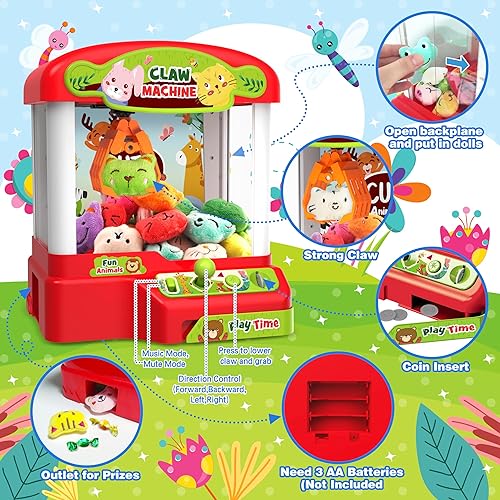 Miniatura 2 de Máquina de garras para niños, mini máquina expendedora electrónica para niños, dispensador de premios, juegos de arcade, máquina de dulces con