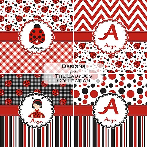 Miniatura 8 de Taza de café personalizada Ladybugs & Gingham de 11 onzas, color blanco