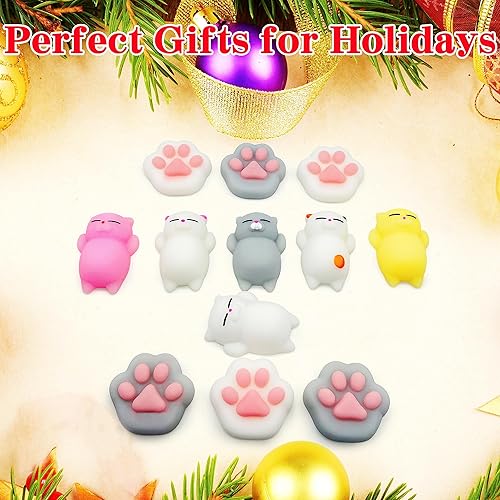 Miniatura 6 de 6 piezas de juguetes blandos de patas de gato Mochi, mini juguetes Kawaii para aliviar el estrés para niños, recuerdos para bolsas de regalo,