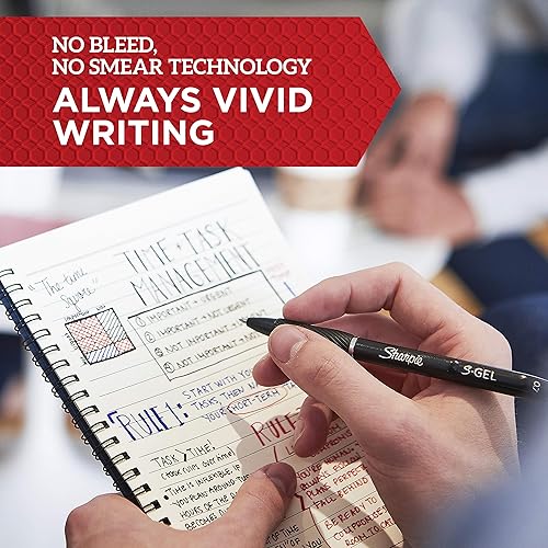 Miniatura 4 de Sharpie S - Repuestos de tinta negra de gel para bolígrafo, punta media (0.028 pulgadas), 6 paquetes de 2