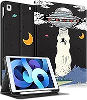 Vista 11 de Funda para iPad de 9ª/8ª/7ª generación de 10.2 pulgadas, funda inteligente con soporte para lápices, diseño de calavera de esqueleto, divertida