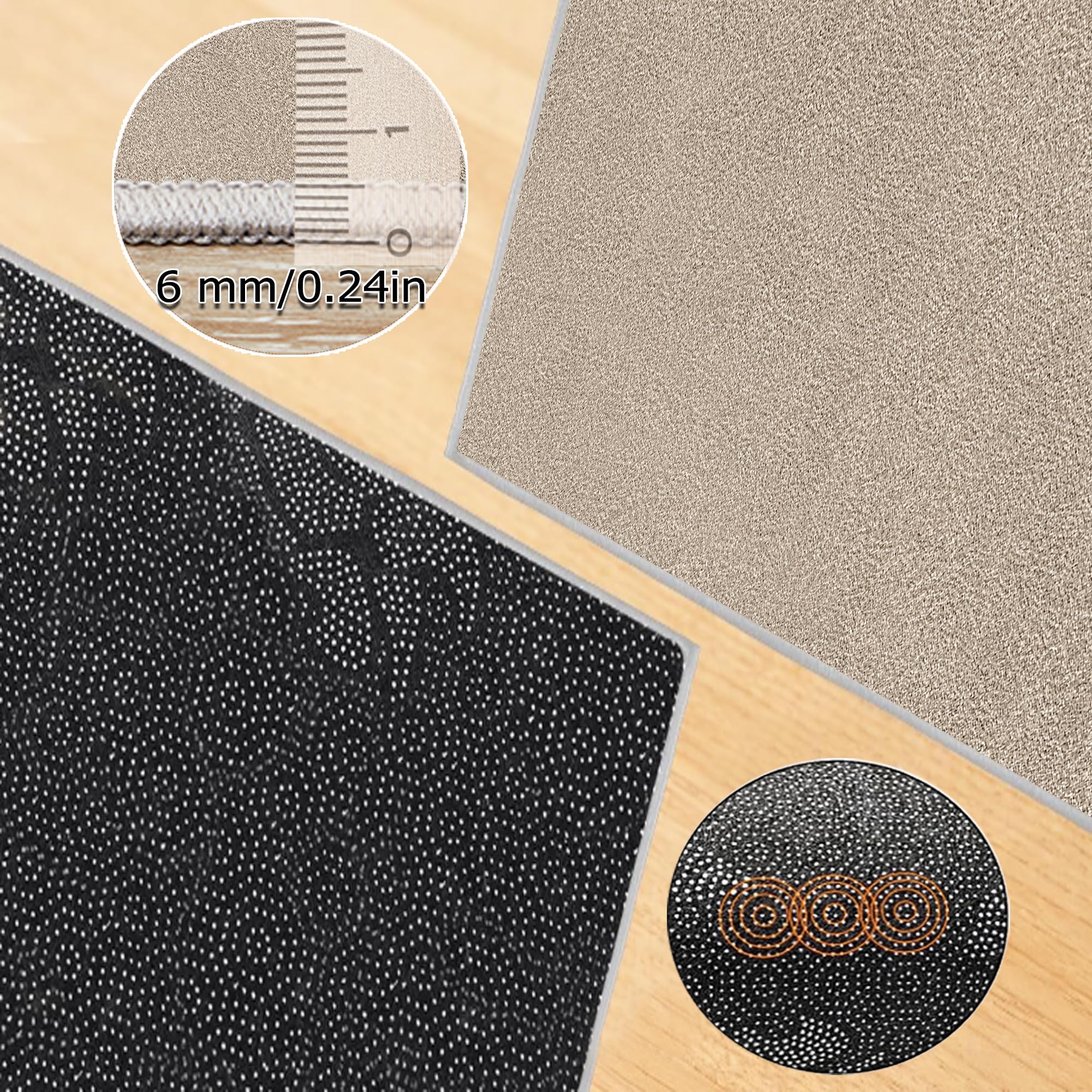 Tappeto Runner per Corridoio Lavabile Antiscivolo 90 x 100 cm Beige