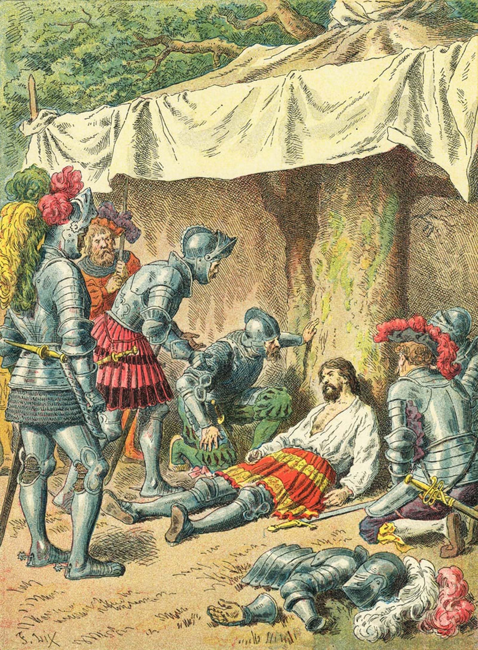 Serendipitp No Frame Aesthetic Poster Photo Wall Print Retro Picture Death Of Bayard By Frederic Theodore Lix Modern Wall Artwork For Home Decor 60X90cm