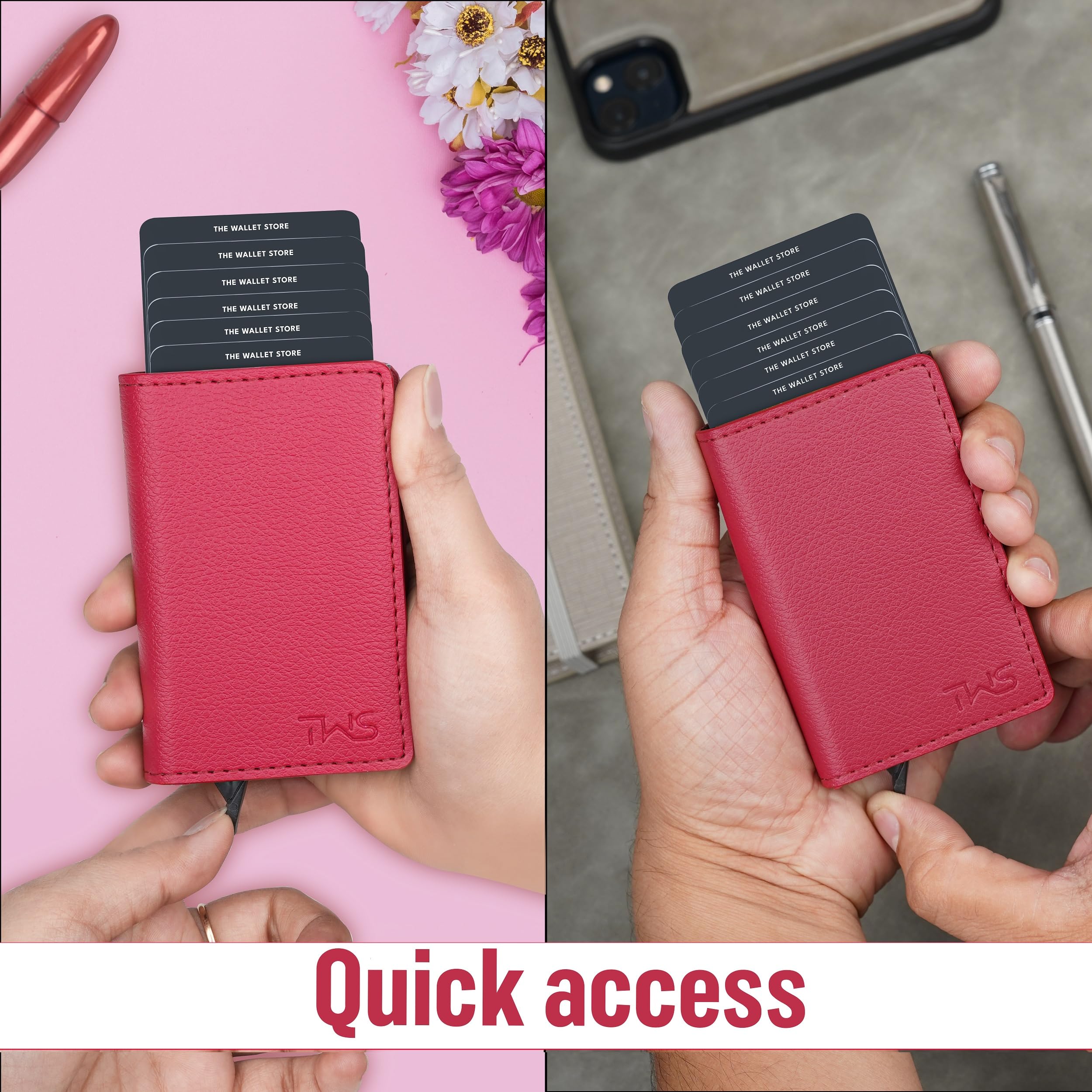 The Wallet Store Vivid Vault RFID Protected Metal Cardholder - Red