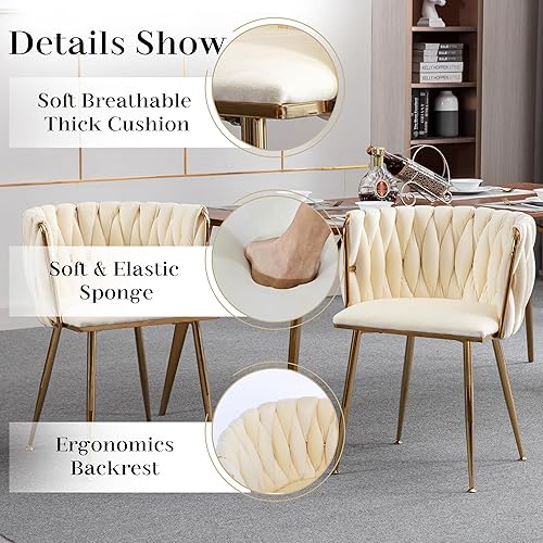 Miniatura 5 de Moderno juego de mesa redonda de comedor para 4, juego de mesa de comedor de mármol blanco de 5 piezas, mesa de comedor dorada de lujo y 4 sillas