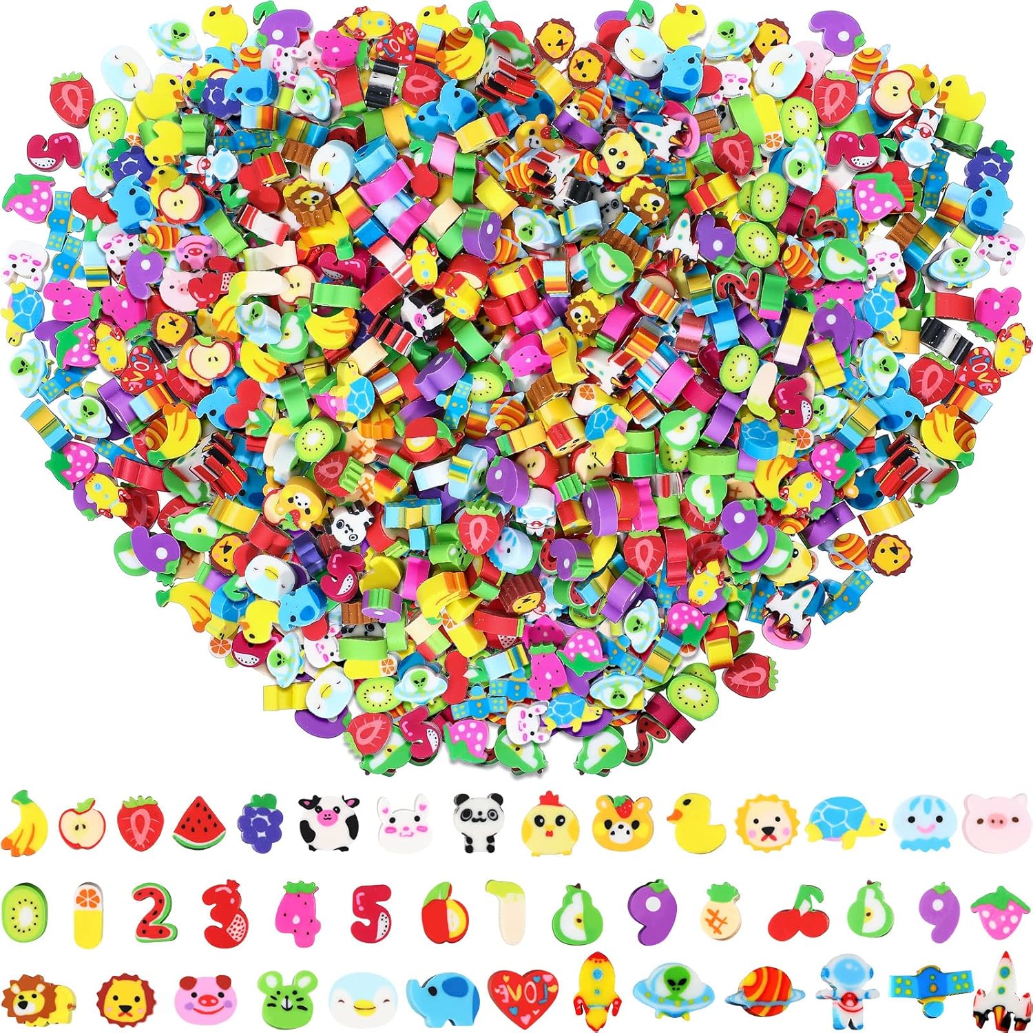 1800 Pcs Mini Erasers for Kid Bulk Small Cute Pencil