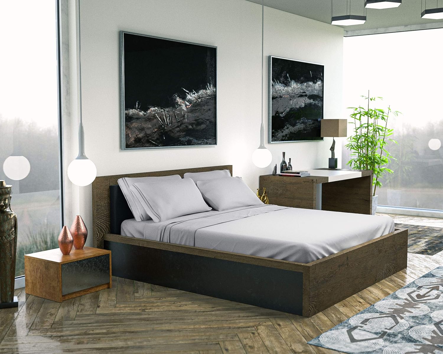 DREAMCARE King Size Sheets Set – 6 pcs Cooling Bed Sheets – up to 21” Deep Pocket King Sheet Set – 2500 Supreme Collection – Extra Soft 100% Brushed Microfiber Hotel Luxury with Side Pocket – L Gray - Image 7