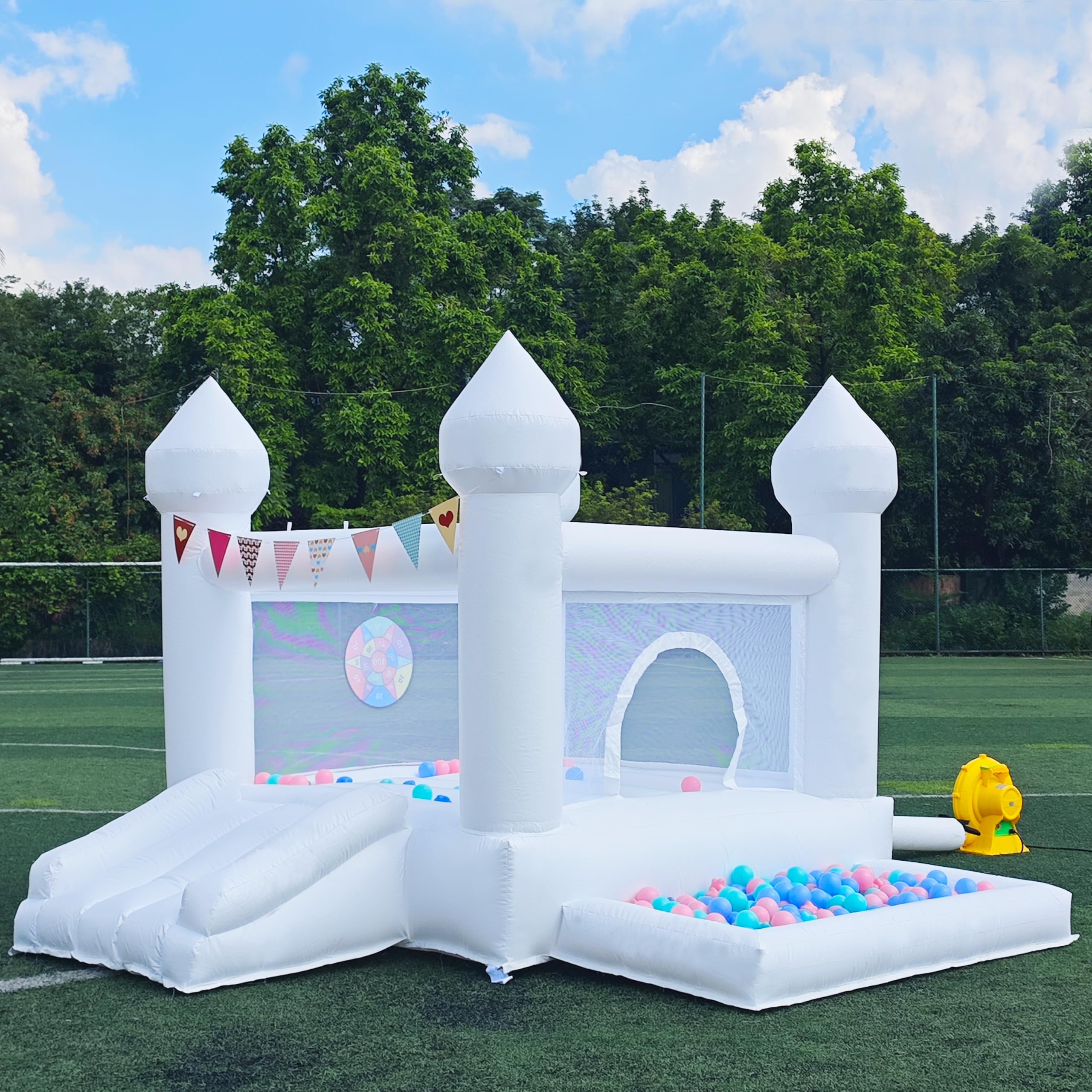 View 1 of [Used] SnuggleBounce 9FT White Bounce House for Kids