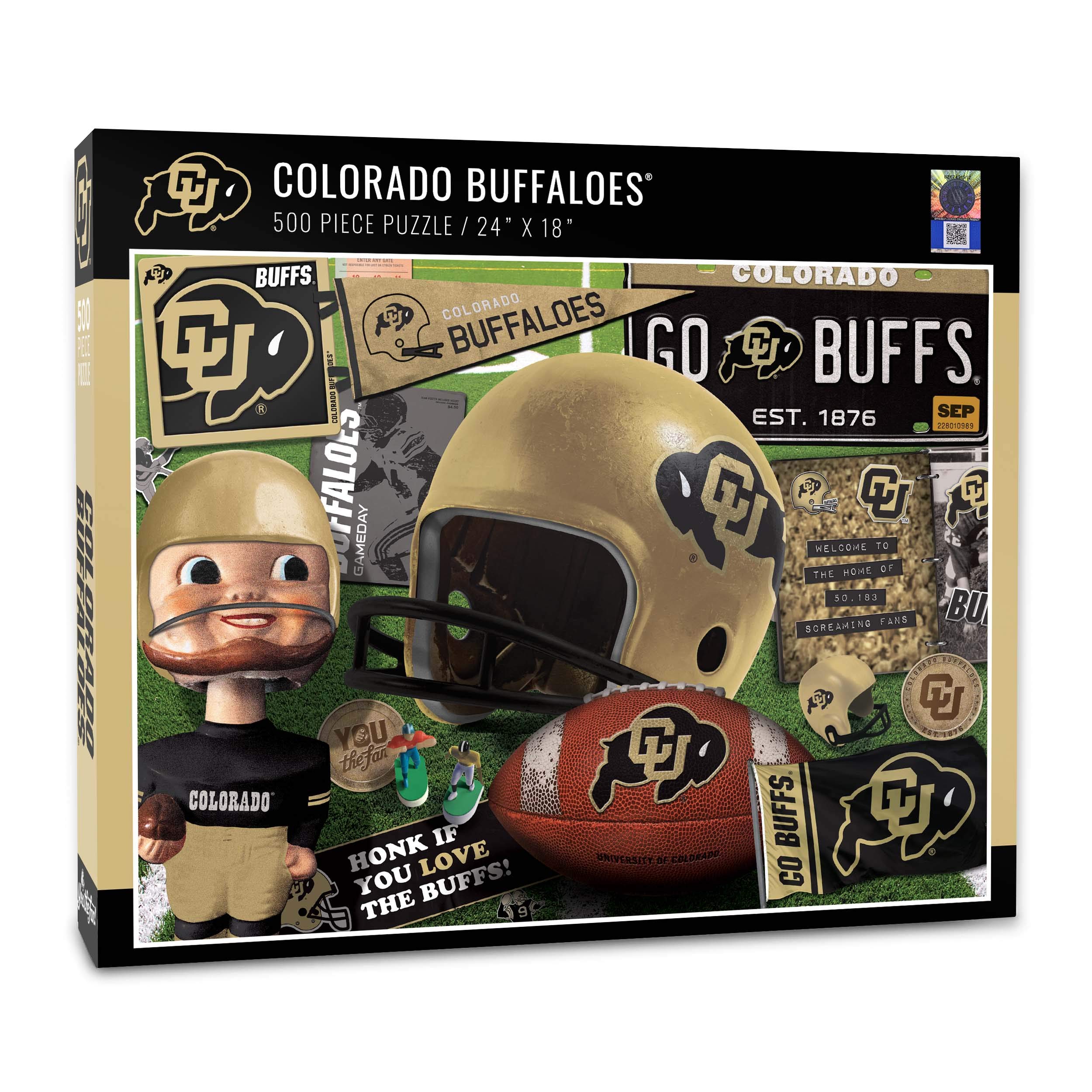 YouTheFan NCAA Colorado Buffaloes Retro Series Puzzle - 500 Pieces, Team Colors, Large