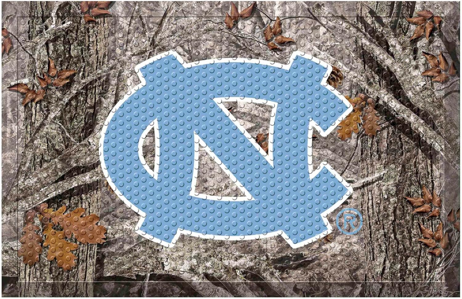 FANMATS 19203 North Carolina Tar Heels Rubber Scraper Door Mat, Camo Color