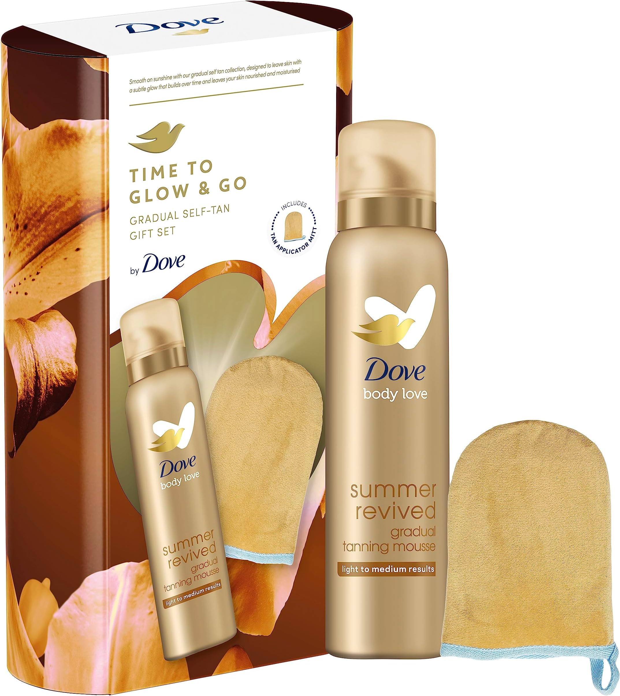 Time to Glow and Go Gradual Self-Tan Gift Set with a tan applicator mitt perfect gifts for her 1 piece