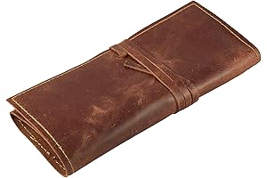Rustic Ridge Genuine Leather Pencil Roll Case