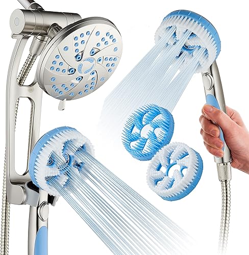 Miniatura 10 de Aquassage 6 en 1 de alta presión por AquaCare - Combo de 76 modos de 3 vías, cabezal de ducha, ducha de mano, cepillo corporal, cepillo para el