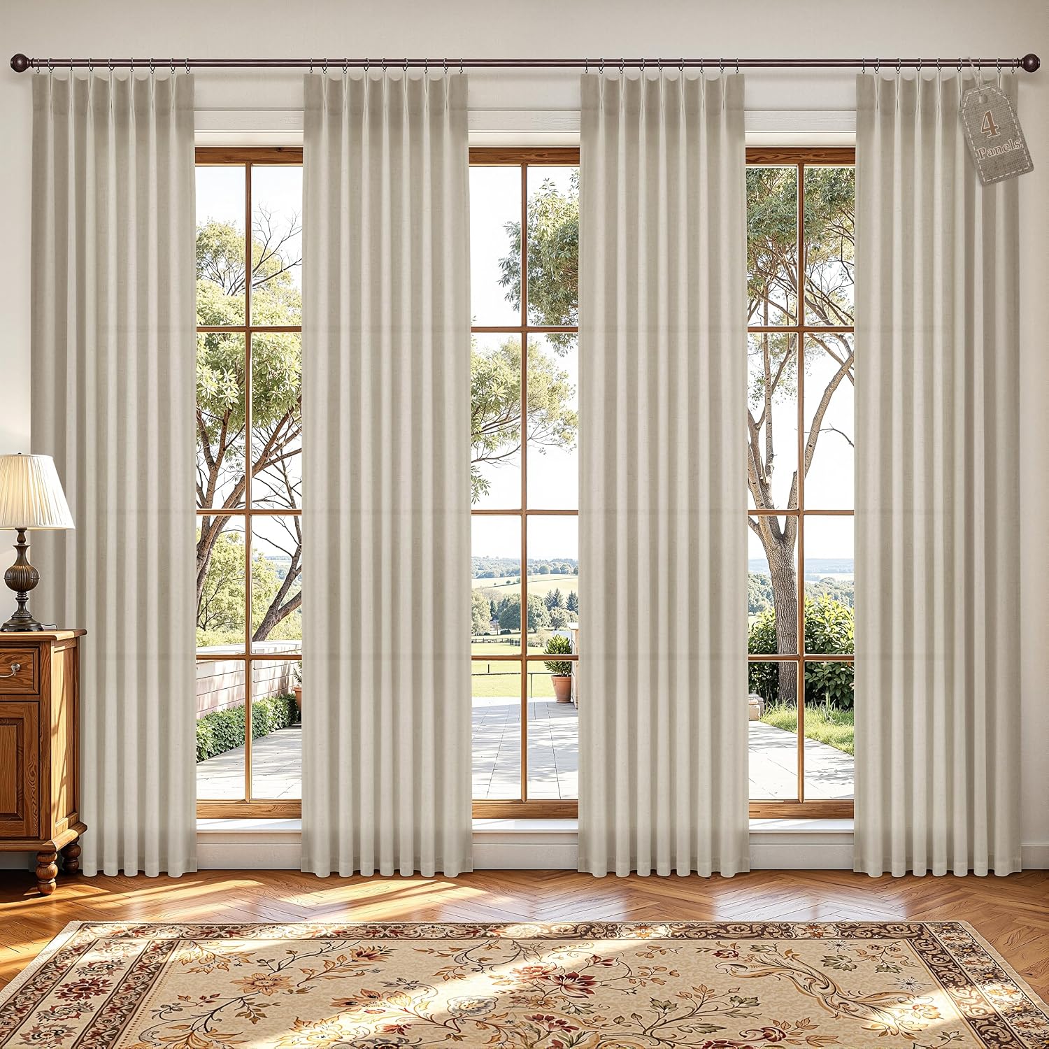 Amazon.com: Joywell Extra Long Linen Pinch Pleat Curtains 120 Inch 4