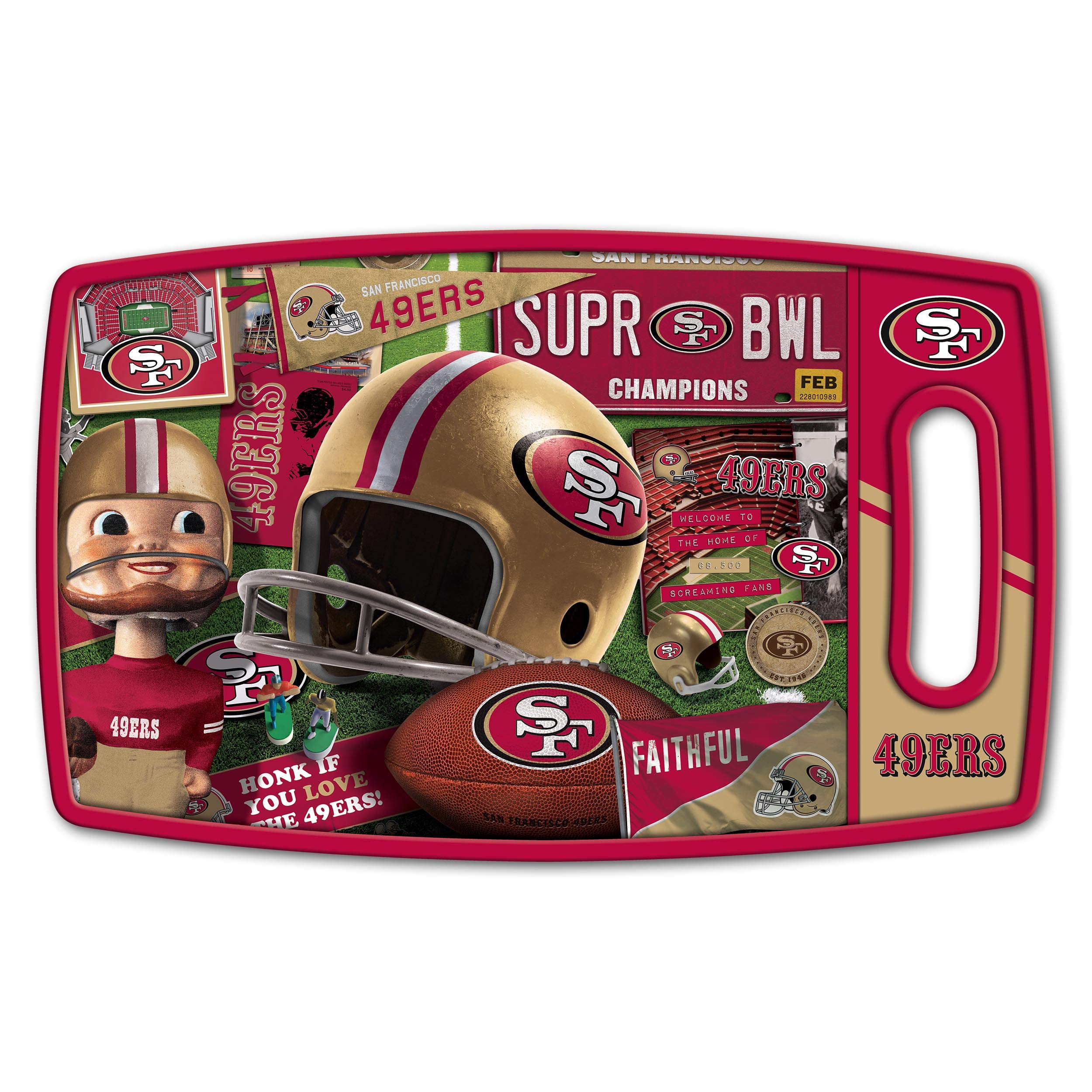 YouTheFan NFL San Francisco 49ers Retro Series Cutting Board