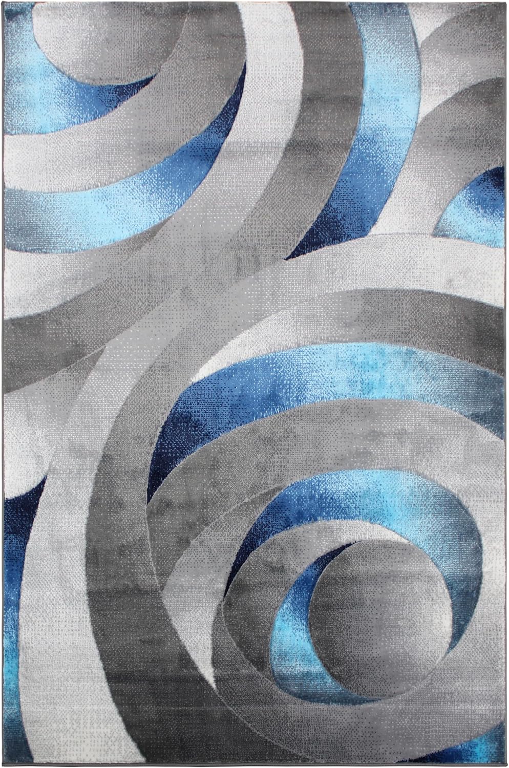 Rug Modern Geometric Area Rug Blue Grey 5x7 | Comfortable Softness and Anti-Allergic Fabric | Easy to Clean | Best for Living Room Bedroom Hallway and Indoor