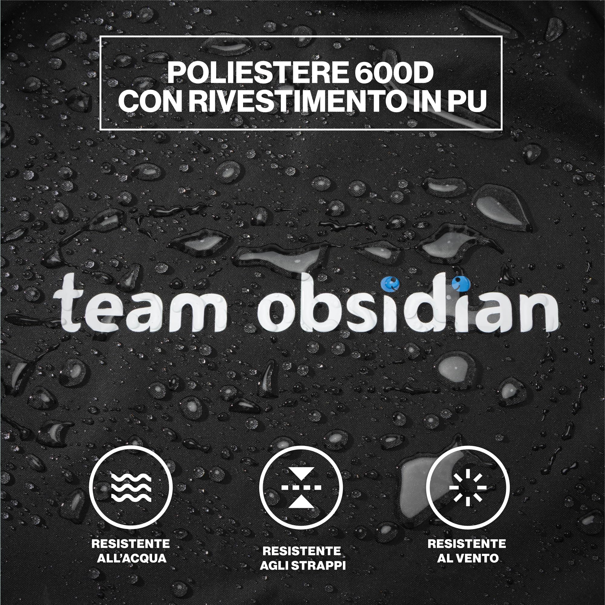 TeamObsidian Copribici per Cargo Bike - Telo Copri Bicicletta da Esterno - Telo Copri Bici in Poliestere 600D - Copribicicletta per Bici Trasporto a 3 Ruote