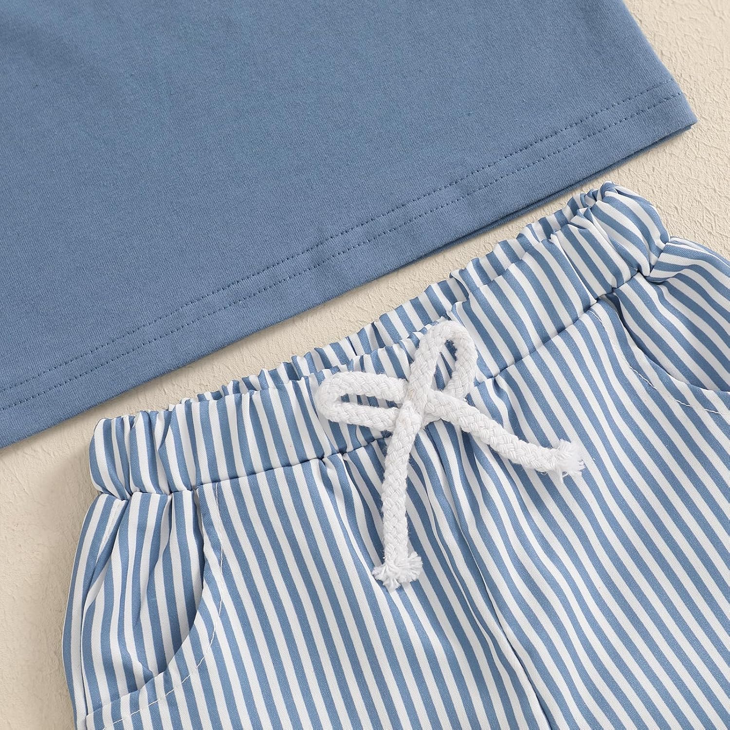 Toddler Boys Shark Outfits Sea Animal Embroidery Short Sleeve Shirt and Striped Shorts Sets 2Pcs Summer Clothes Set - Image 5