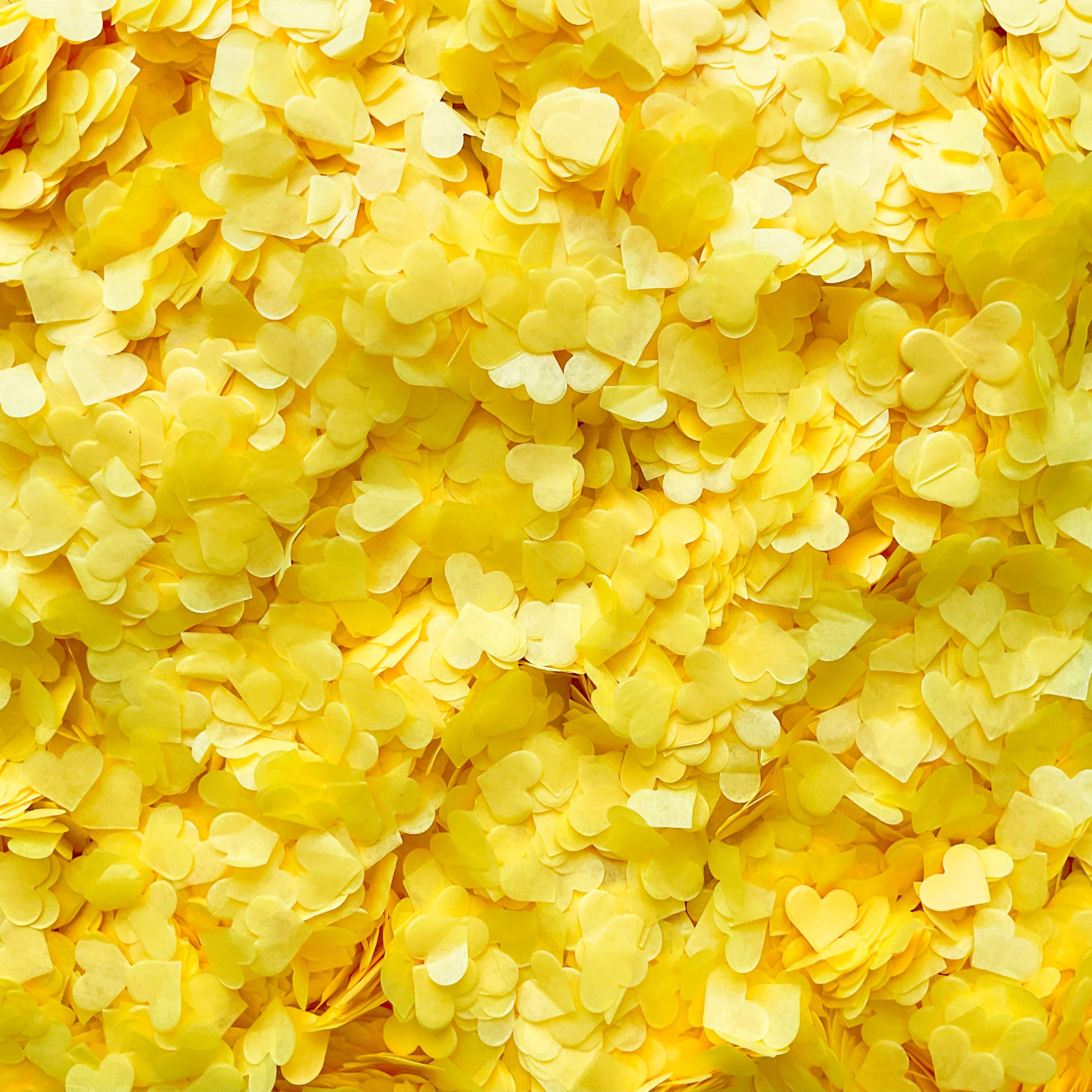 Biodegradable Heart Wedding Confetti | Eco-Friendly Tissue Paper Hearts | Many Colours (Bright Yellow, Sample (16g) 5 Handfuls)