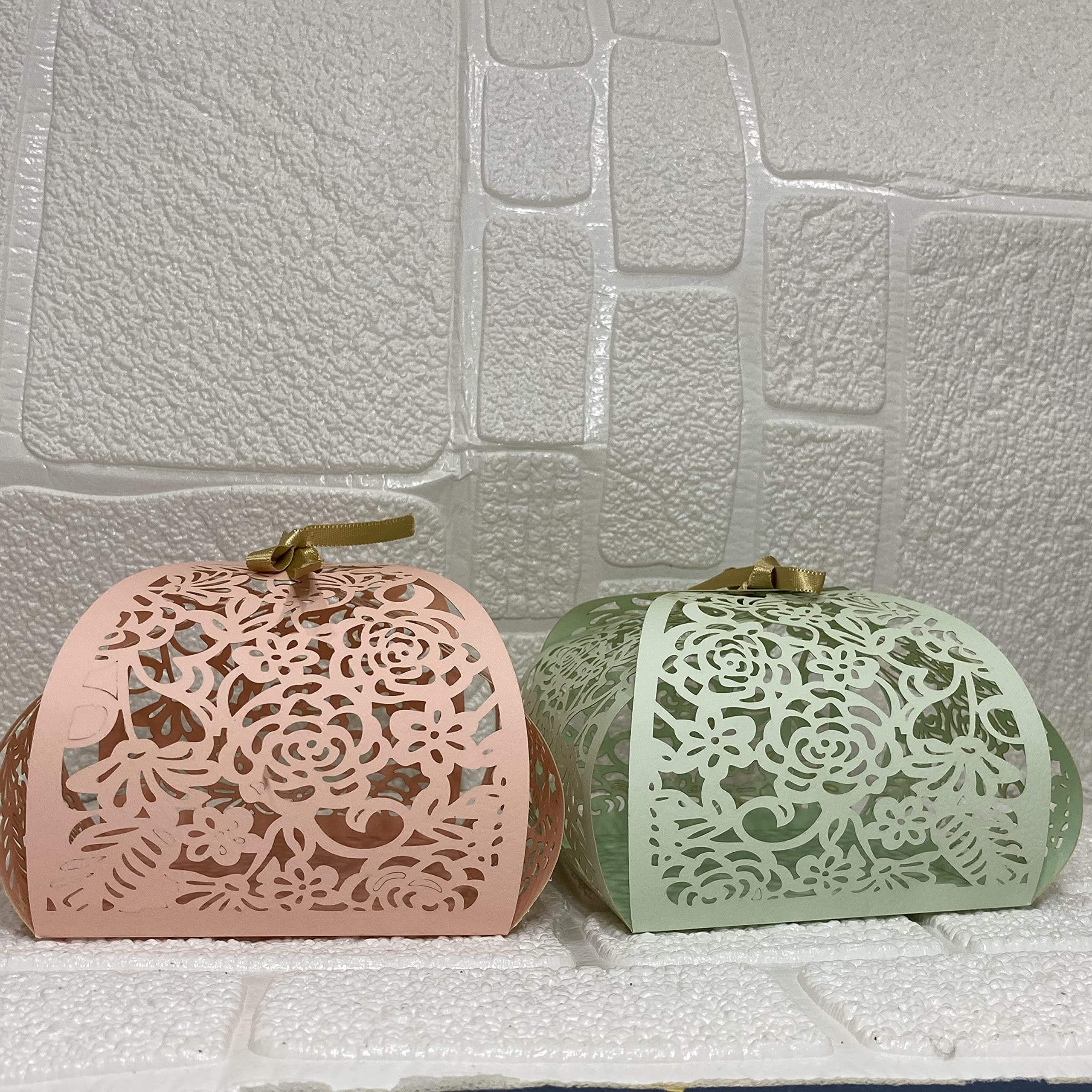 THE PAPER BOUTIQUE Wedding & Diwali Gift Hamper Boxes – Set of 25 Chocolate Favour Boxes, Cake & Cupcake Packaging Bags – Ideal for Parties, Sweets, and Special Occasions (PINK)