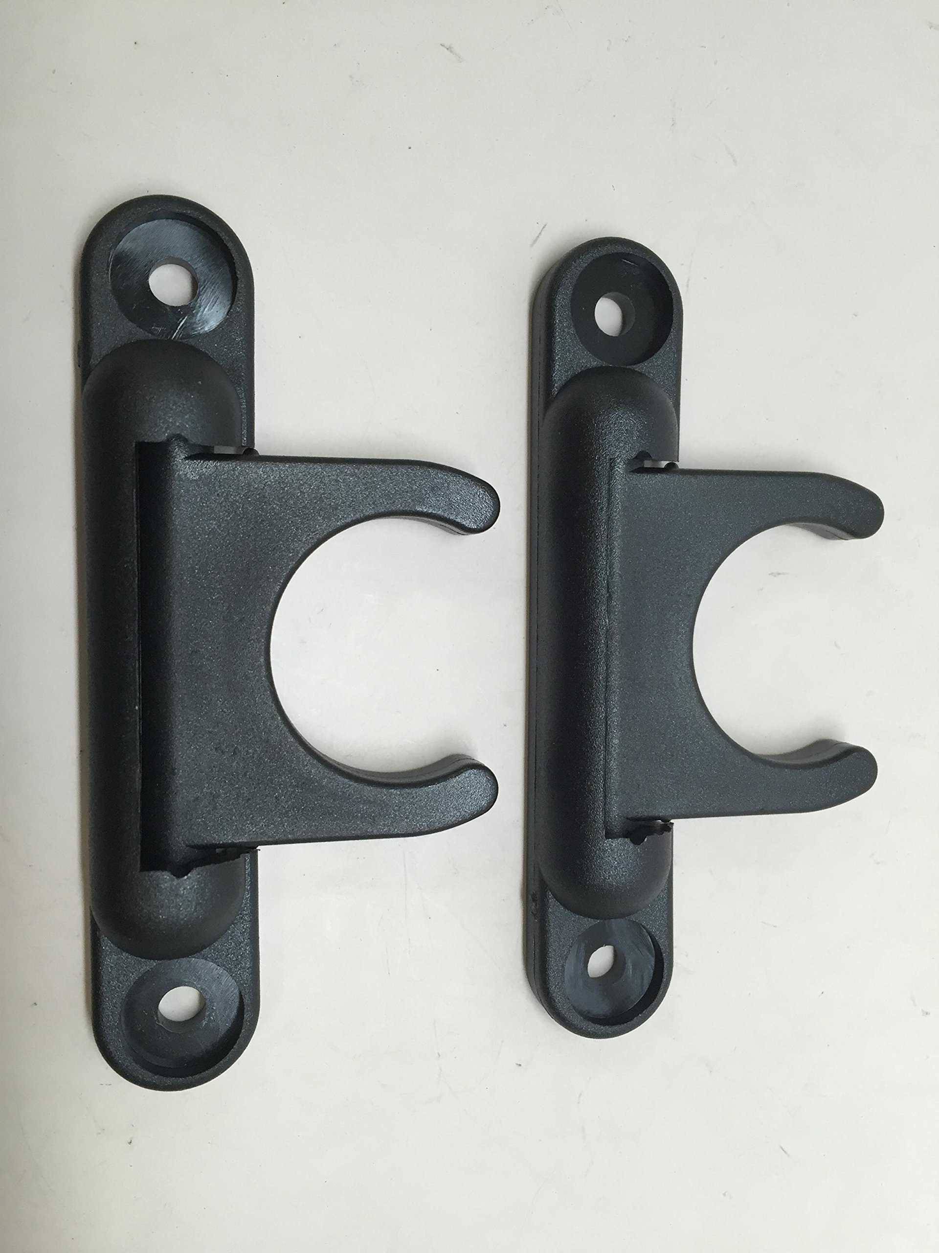 Marine Boat Canoe Kayak Pair of Black Nylon Folding Paddle Clip 1-1/4" Diameter