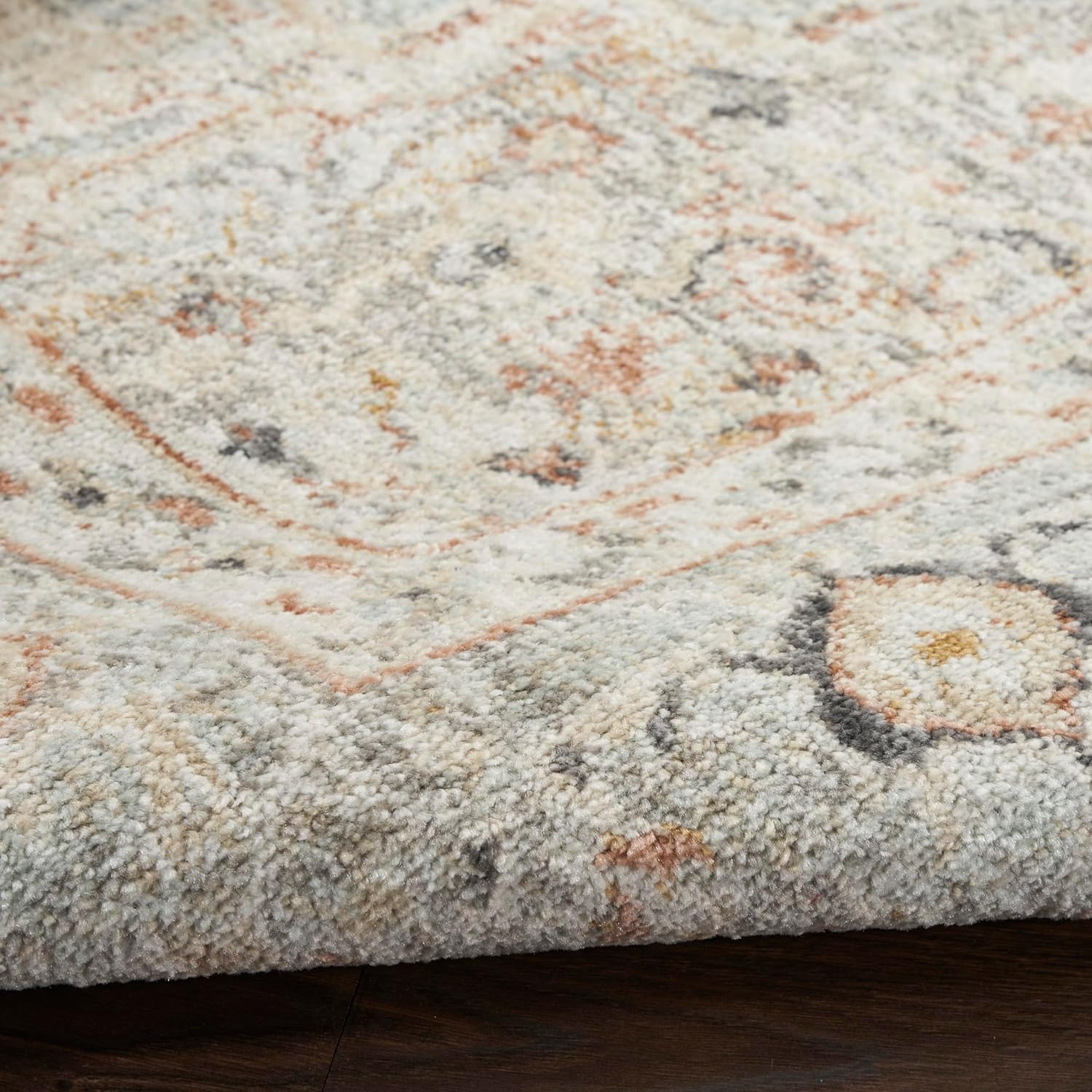 Nourison Home Oushak Home Light Grey 6' x 9' Area Rug - Easy Clean, Non Shedding, Bed Room, Living Room, Dining Room, Kitchen (6' x 9')