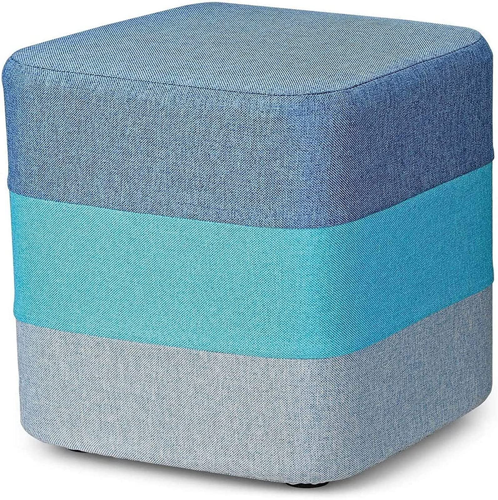 Repose-pieds ottoman tabouret rond petit siège de canapé déhoussable en lin