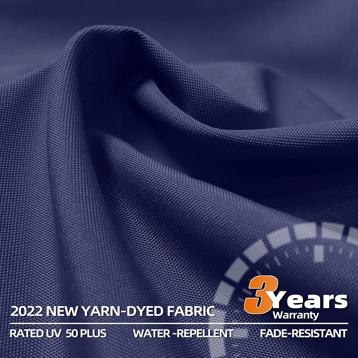 PURPLE LEAF 12ft Solar powered LED Patio Umbrella Outdoor Round Umbrella Large Cantilever Umbrella with LED lights Windproof Offset Umbrella Sun Umbrella for Garden Deck Pool Patio, Navy Blue : Patio, Lawn & Garden