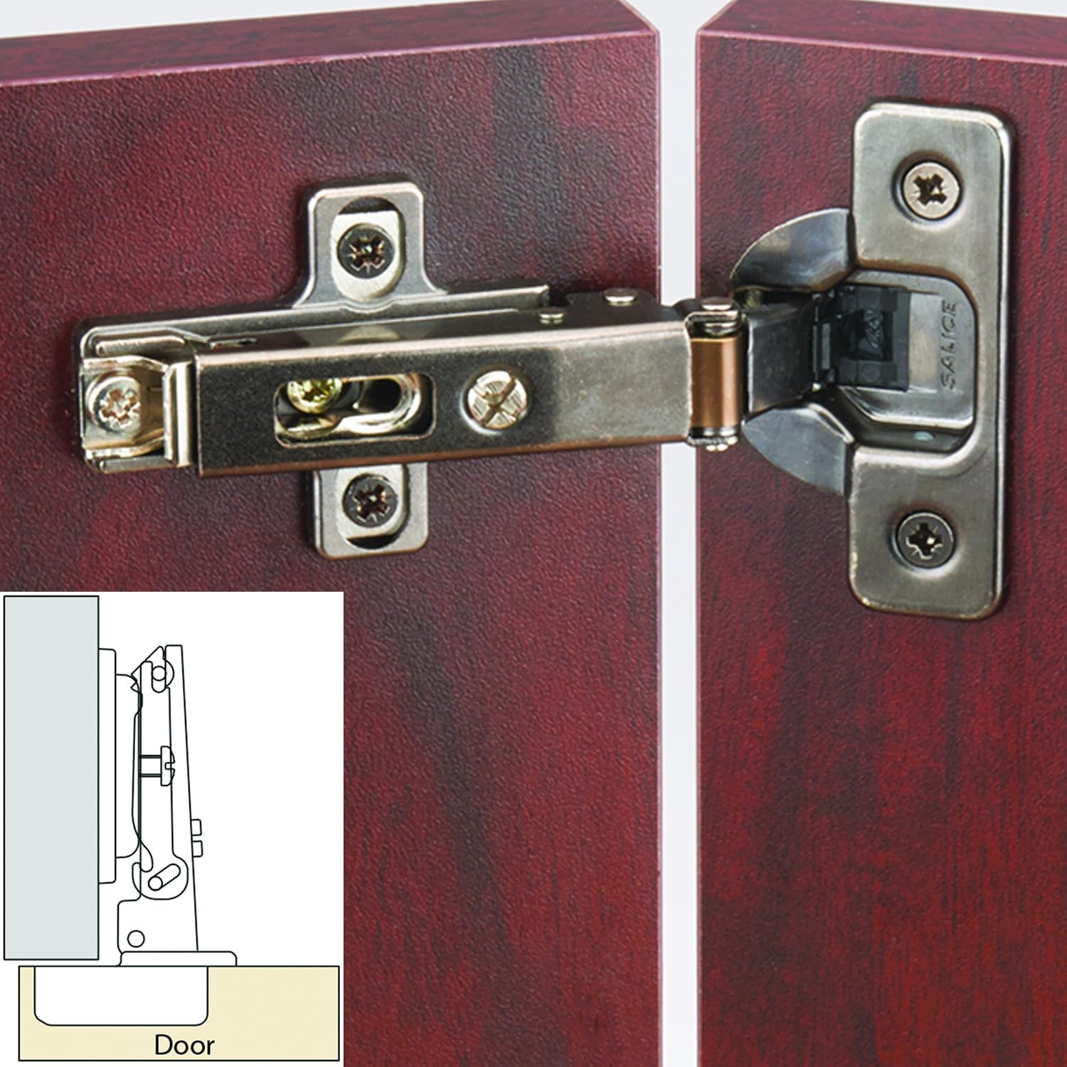 Salice Silentia 105 Degree Soft Close 11/16" Overlay Hinge, Titanium Finish Pair
