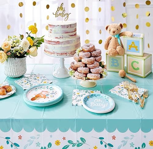 Miniatura 5 de American Greetings Suministros para fiestas de baby shower, fundas de mesa de plástico (3 unidades)